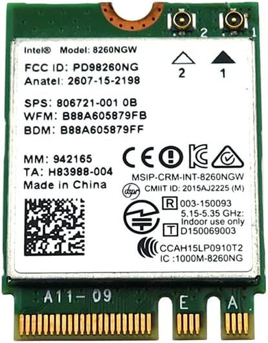 HP 8260NGW Dual Band Wireless AC WIFI & Bluetooth 840 G3 Series Wifi Card